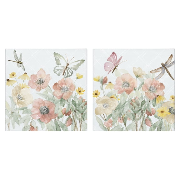 Stupell Industries Cottage Delicate Garden Joy 2pc Canvas Art Set, 17 x 17 each, by Lanie Loreth
