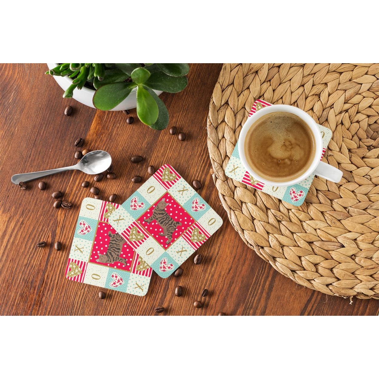Pixie Bob #3 Cat Love Foam Coaster Set of 4