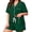 C1-Dark Green, variant on Women's Plus Size 2 Piece Pajama Set, Short Sleeve Button Down Sleepwear with Pockets, Elegant Floral Black 3X Soft Loungewear for home, Mother’s Day Gift