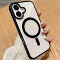 thumbnail image 1 of Fashion Clear Magnetic For Magsafe Wireless Charge Case For iPhone 16 15 14 Plus 13 12 Mini 11 Pro Max XS Max XR Acrylic Cover Black For iPhone 11ProMax, 1 of 6