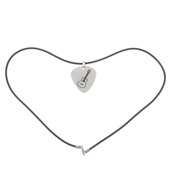 WORGEOUS  Guitar Accessories Guitarists Picks Storage Necklace Man Silver