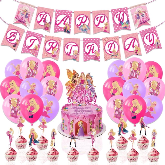 Globos decorativos para fiesta alusivos a Barbie