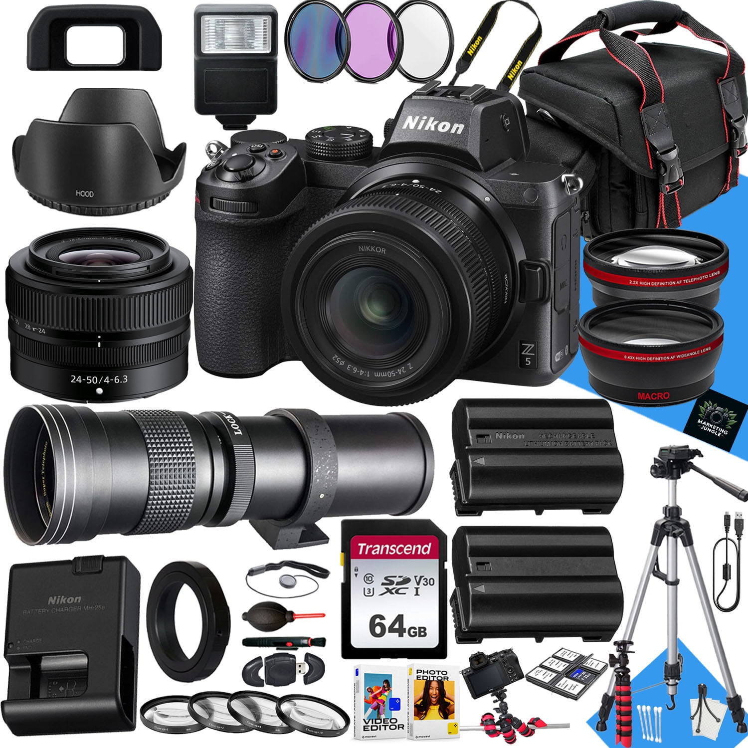 Nikon D5600 18-55VR Kit ＋55-300 ED VR Amazon.com : Nikon D5600 DSLR Camera Kit w/AFP DX 18-55mm f