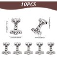 thumbnail image 3 of 10 colgantes de acero inoxidable de 3,5 mm con nudo de martillo de Thor, colgantes de plata para pulseras, collares, joyas y manualidades., 3 of 7