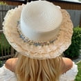 thumbnail image 2 of Fascinators Hats for Women Tea Party Easter Women's Elegant Lace Sun Hat for Home Wear Comfortable Breathable Wide Brim Summer Hat Fashionable Accessory for All Seasons, 2 of 4