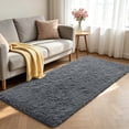 thumbnail image 2 of Shag Runner Rug for Bedroom Living Room 3x7 Upgrade Non-Slip Fluffy Soft Bedside Rugs,Grey Shaggy Gray Carpet for Kids Girls Boys Dorm Nursery Home Decor Aesthetic, 2 of 17