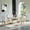 Gold White Table & Gold White Chair, variant on Elegant 7-Piece Dining Table Set, 68.9" Faux Marble Dining Table & 6 PU Leather Chairs, Stainless Steel Base, Modern Rectangular Kitchen Dining Room Set