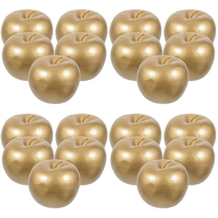 4 Count Fruit Decorations Apples Mini Artificial Fake Plant Golden