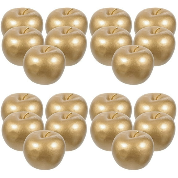 4 Count Fruit Decorations Apples Mini Artificial Fake Plant Golden