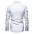 thumbnail image 3 of Bcfgryg Mens Long Sleeved Youth Fashion Casual Lapel Slim Fit Color Shirt Men Shirts Casual White S, 3 of 5