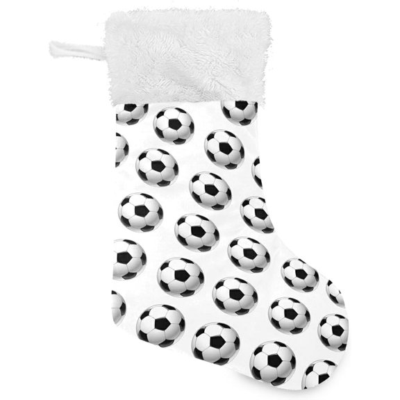 Coolnut 1PCS Christmas Stocking Football Soccer Xmas Stockings Decoration for Family Holiday Party Ornaments Decor Fireplace, 17.7 x 12 Inch