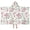 Pioneer Flower Floral, variant on Pioneer Flower Floral Print Pattern Hooded Bath Towel，50"x30" for Ages 3 To 12 Kids, Quick Dry Lightweight Soft Microfiber Hood Beach Towel Cover Up for Kids