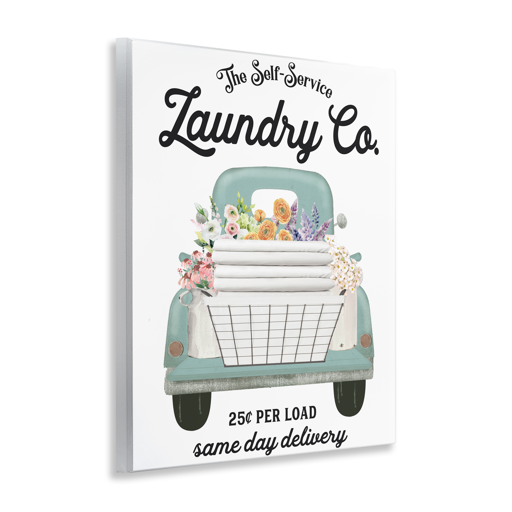 Laundry Delivery Truck Wall Plaque Art, design by Lettered and Lined