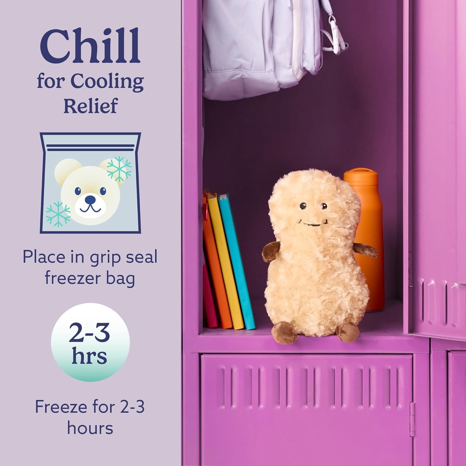 warmies 13" Peanut Stuffed Animal, Microwavable Heated Plushies and Weighted Soft Plush Toys