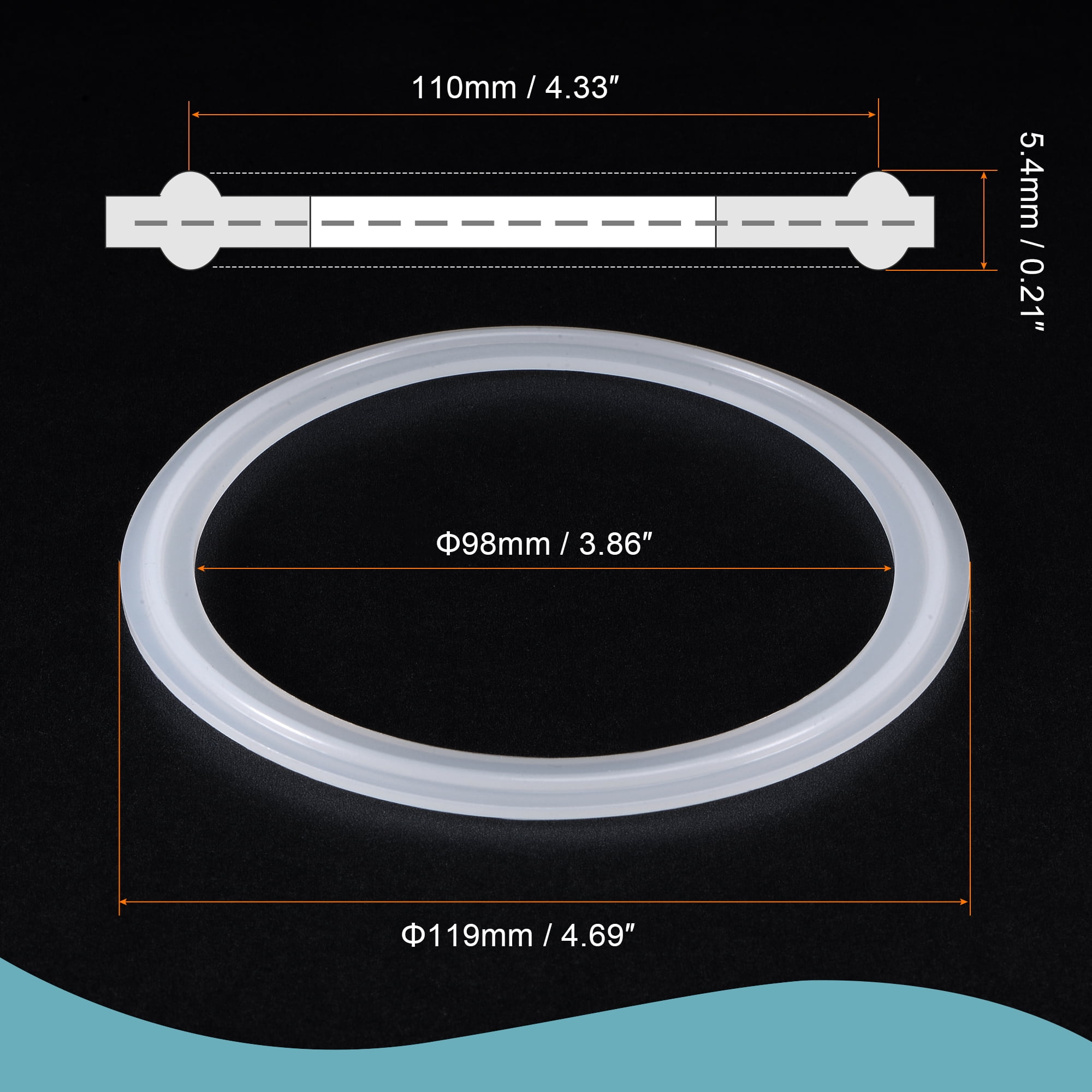 Unique Bargains Silicone Rubber Gasket Flange O-Ring for Vacuum Clamp White 4"