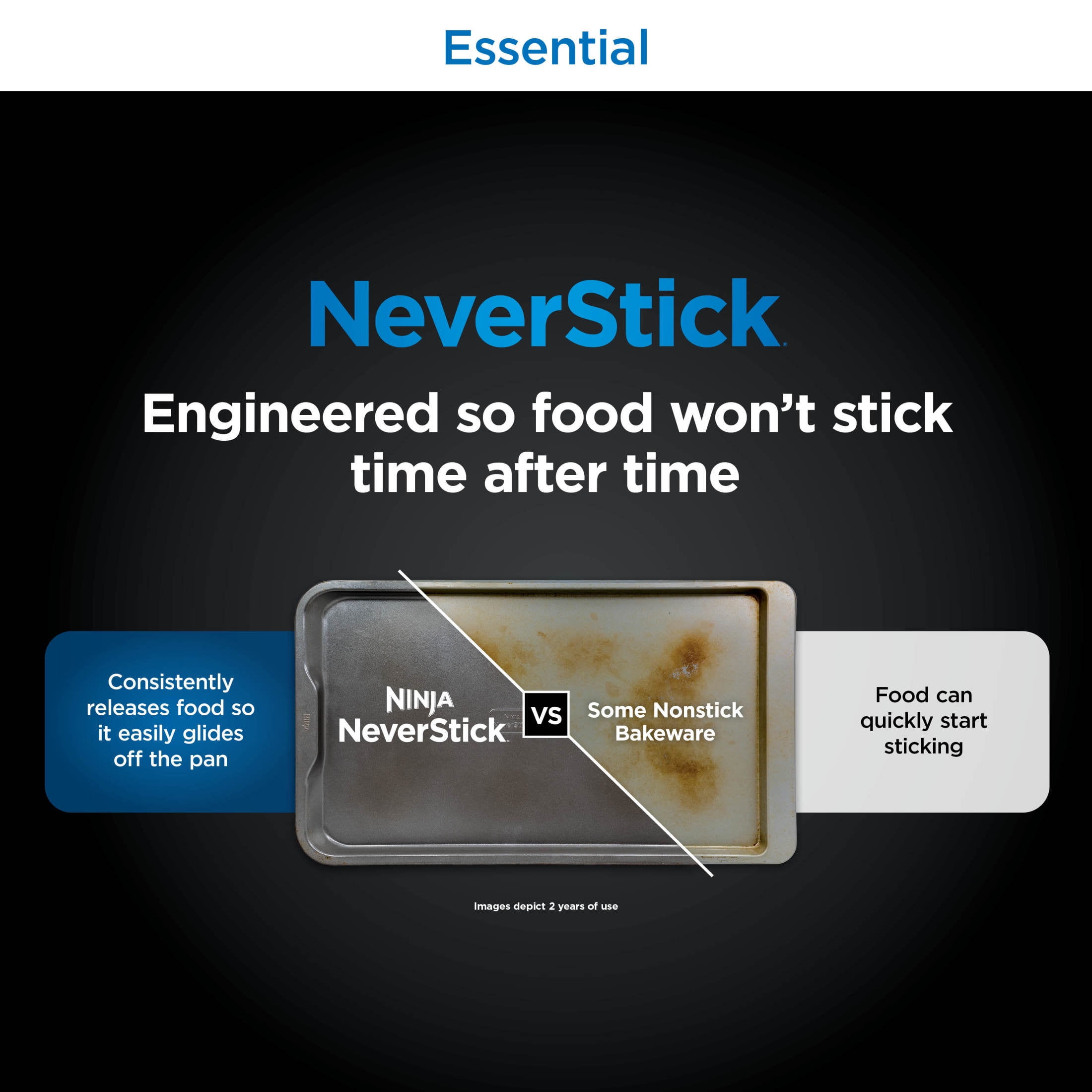 (2 pack) Ninja Foodi NeverStick Essential 5" x 9" Aluminum Loaf Pan