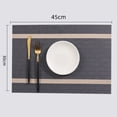 thumbnail image 6 of Table Mat Waterproof Heat-resistant PVC Stripped Pattern Bowl Mat Place Mats for Dining Table, 17.72" x 11.81", 6 of 8