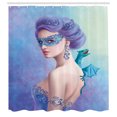 thumbnail image 3 of Ambesonne Winter Shower Curtain, Fantasy Snow Queen, 69"Wx70"L, Violet Blue Pale Green, 3 of 5