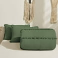 thumbnail image 6 of D.N.G. BEDDINGS 3 Piece Boho Chic Pom Pom Comforter, All Season Down Alternative Bedding Comforter with 2 Pillow Shams (Oversized Super King Size, Moss) 800 Thread Count, Egyptian Cotton., 6 of 6