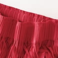 thumbnail image 3 of SWSMCLT Women's Ruffle Skirt Casual Fringe Pleated A-Line Flowy High Elastic Waist Summer Swing Long Skirts Red X-Small-Large, 3 of 4
