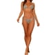 thumbnail image 2 of Conjuntos de bikini de triángulo con cuello halter para mujeres INSPIRE CHIC, con lazo lateral, bikini de 2 piezas con rayas, pequeño, verde, 2 of 4