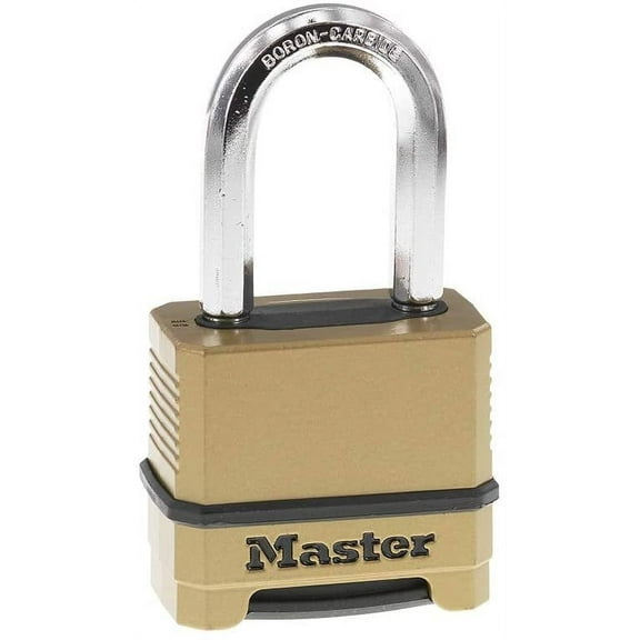 Master Lock M175XDLF Heavy Duty Outdoor Combination Lock, 1-1/2 in. Shackle, Brass Finish