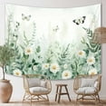 thumbnail image 7 of Sage Green Leaf Tapestry Wall Hanging Eucalyptus Leaves Tropical Plant Tapestry Vintage Daisy Butterfly Floral Tapestries for Bedroom Living Room Dorm Wall Art Home Decor, 7 of 7