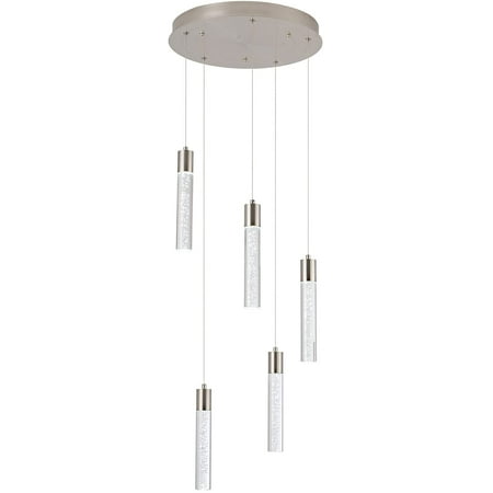 

votag 5-Light Pendant Lights for Kitchen Island Kitchen Pendant Lighting Over Island Integrated Modern Pendant Light with Crystal 40W 6000k Dimmable