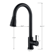 Zovajonia Matte Black Sensor Touch Kitchen Faucet Sink Pull Down Sprayer Swivel Mixer Tap