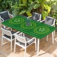 thumbnail image 2 of St. Patrick's Day Table Cloths for 5 Foot Rectangle Tables, Green Country Lucky Leaves Chic Border Patio Waterproof Elastic Fitted Tablecloths, Washable Rectangular Table Cover for Camping, 2 of 8