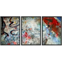 wall26 Framed Canvas Print Wall Art Set Rainbow Graffiti & Street Art Collage Abstract Shapes Illustrations Modern Art Chic Colorful Ultra for Living Room, Bedroom, Office - 16"x24"x3 B