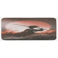 thumbnail image 1 of Japanese Kitchen Mat, Reflection of Samurai Practicing Sunset Background Free from Death Concept, Plush Decorative Kitchen Mat with Non Slip Backing, 47" X 19", Salmon Umber, by Ambesonne, 1 of 1