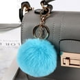 thumbnail image 4 of YISITIAN 8cm Pom Pom Keychains Faux Rabbit Fur Ball Keychain Car Keyring Fluffy Pompom Key Chains Key Holder Handbag Charms CJ919-91409, 4 of 9