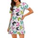thumbnail image 1 of Easygdp Funny Chicken Camisón de manga corta para mujer, informal, estampado, 1 of 6