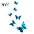 thumbnail image 2 of 2pcs Blue Glow-in-the-Dark Butterfly Wall Stickers, Cute Stickers Self-Adhesive Decor for Bedroom, Living Room, Switch Covers, 2 of 7