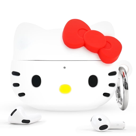 iFace Sanrio Case Compatible with AirPods 4th gen [Hello Kitty and Friends] - Cute Silicone Protective Cover [Carabiner Clip Included] [Wireless Charging Compatible] – Hello Kitty
