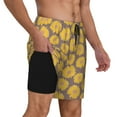 thumbnail image 2 of Rateoe Sunflower Pattern Men’s Swim Shorts with Compression Liner – Double-Layered Quick-Dry Swimwear, Comfortable & Stretchy Beach Shorts-X-Large, 2 of 6