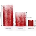 thumbnail image 2 of Furora Bougies Rouges Sans Flamme à Piles, Ensemble de 8, Bougies LED Télécommandées, Bougies Piliers en Cire Véritable Pailletées Rouges et Ensemble de Bougies Votives Rouges, Décoration d'Automne, Bougies de Noël, 2 of 9