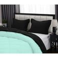 thumbnail image 5 of DNG Creations 5 Piece Reversible Diamond Pattern Comforter Solid - 100% Egyptian Cotton, 800 TC ( Oversized Queen - Size ) All-Season 550 GSM ( Aqua-Blue/Black Colour ), 5 of 7