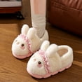 thumbnail image 2 of newwalpole Toddler Slippers Girls Boys Kids Bunny House Slipper Winter Cute Rabbit Slippers Warm Soft Plush Fuzzy Slippers Indoor Non-Slip Animal Cartoon Slippers White for Size 9, 2 of 6