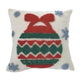 thumbnail image 2 of xihome Funda de cojn bordada con rbol de Navidad y campanas, 45x45 cm, 100% polister. Decoracin navideña para sof o cama en la sala de estar., 2 of 6