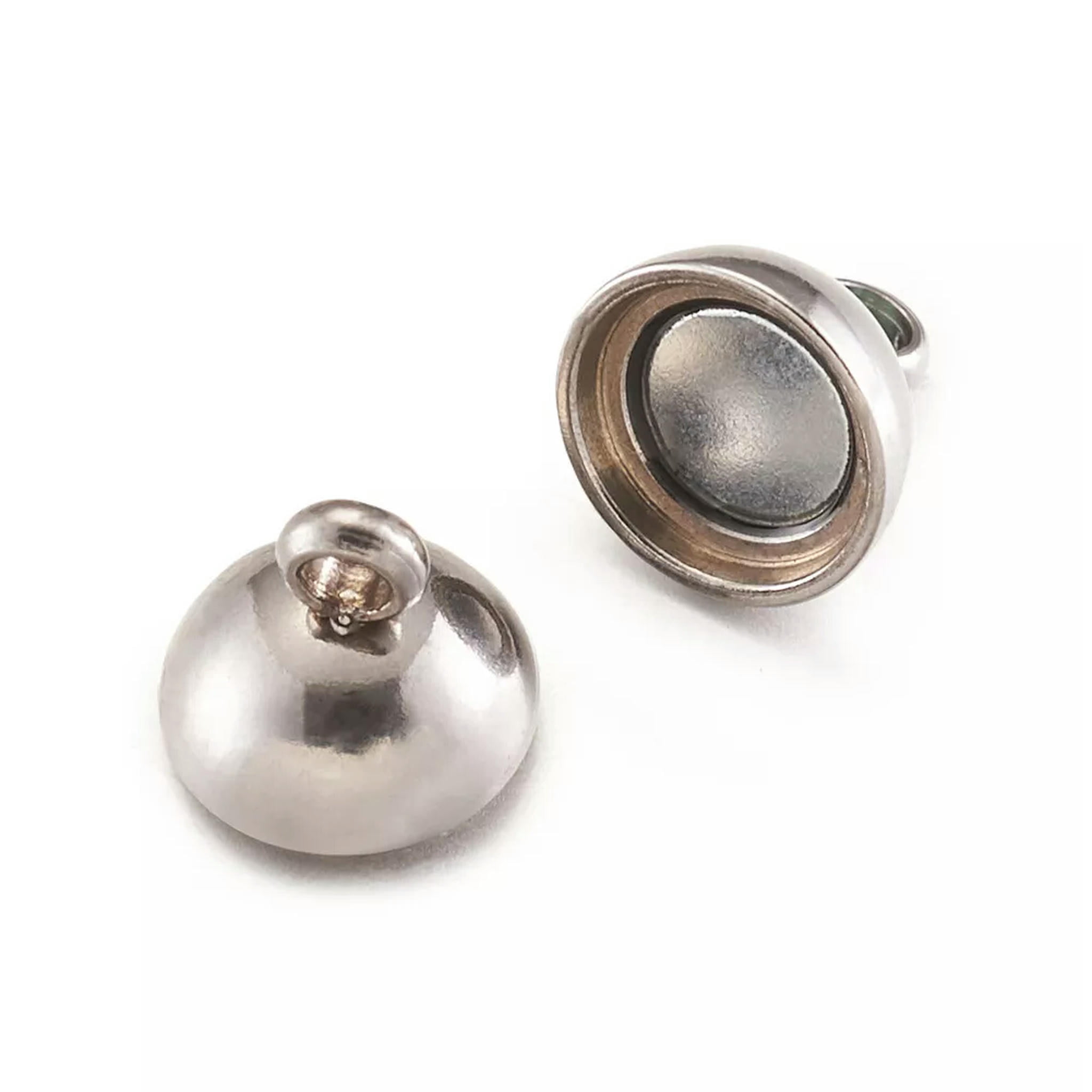 EOEMY 20Sets 304 Stainless Steel Magnetic Clasps Smooth Ball Closure Findings 12X5.5mm