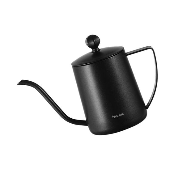 NixJaz Non-electric coffeepots of precious metal, Gooseneck Spout Coffee Tea Pot 12OZ with Lid, Black