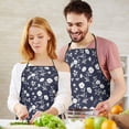 thumbnail image 5 of Pioneer Flower Floral Print Pattern Cotton Linen Apron with Pockets, Waterproof Adjustable, 33x27 Inch for Kitchen, Gardening, BBQ, Salon, 5 of 6