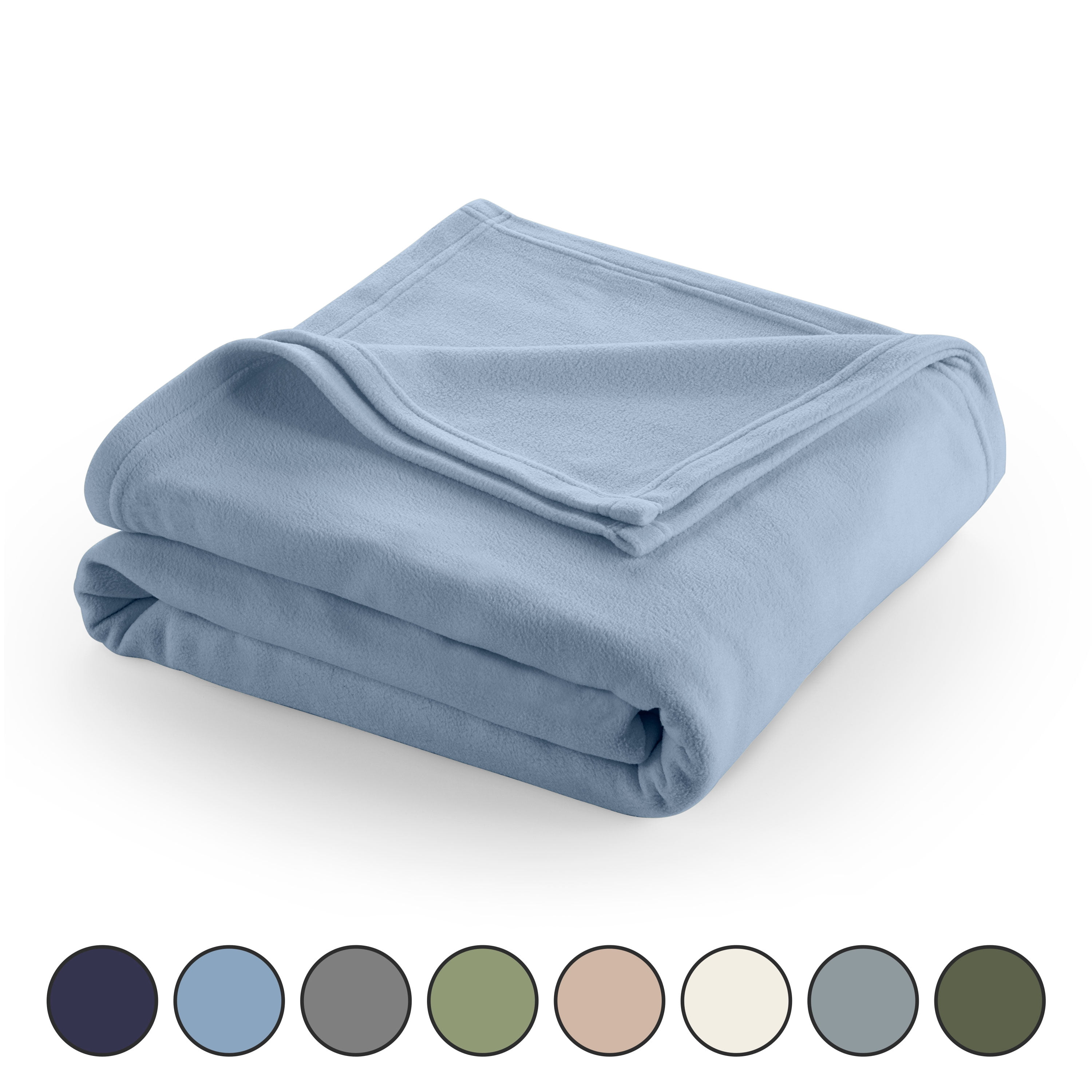Martex Soft Fleece Lightweight Solid Bed Blanket, Slate Blue, Twin