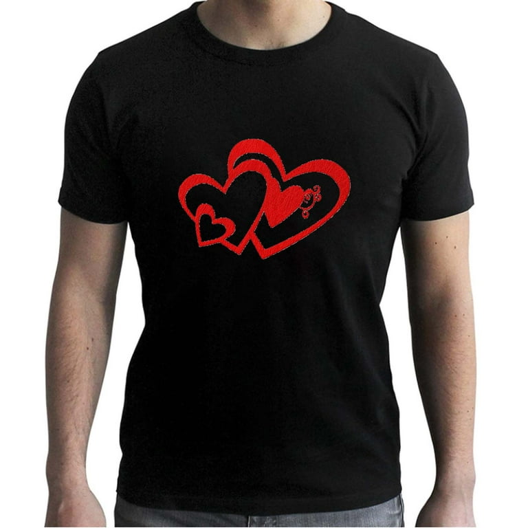 jsaierl Valentines Days Shirts Men Funny 3D Love Heart Print Tees