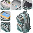 thumbnail image 4 of Green and White Marble Pattern Backpack for School, Cute School Bag with Adjustable Shoulder Straps and Padded Back, 16.9"x12.6"x5.9", 4 of 5