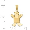 thumbnail image 2 of 14k Yellow Gold Solid Engravable Boy w/ Hat on Right Charm, 2 of 3