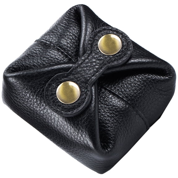 UPOUART 1Pcs Coin Purse Small Storage Bag Black Leather Rectangular Compact Carry for Daily Use