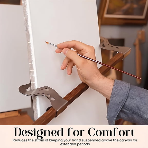 Art Supplies Artist Hand Support Bridge, Gravity Self Lock Crane Shaped Adjustable Metal Wrist Rest Bar, Canvas Frame Clamp Hand Stand for Beginner & Pro Painters Detailed Drawing,2pcs